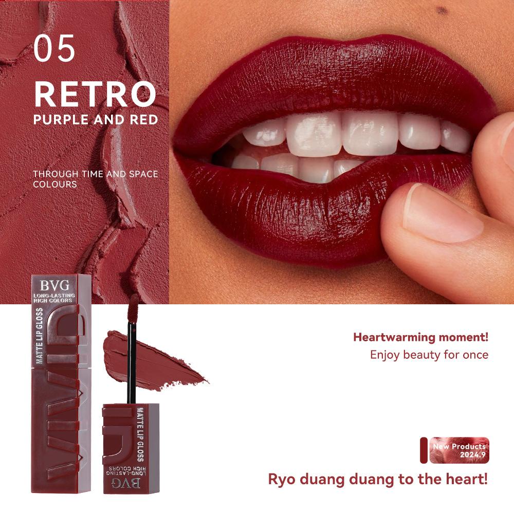 Multi-color matte lasting lip gloss lip gloss non-greasy non-fading high-end warm colors rich makeup liquid lipstick