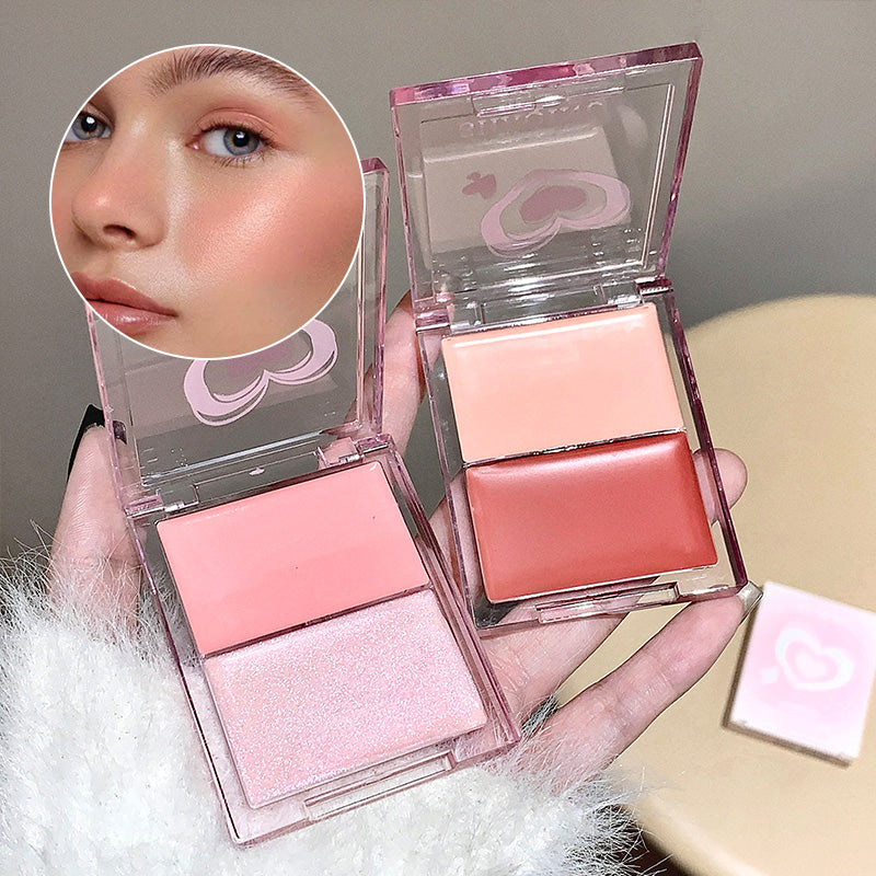 Water-Glow Blush Palette - Instagram-Inspired Milky Apricot   Korean Sweet & Youthful Look  Ultra-Natural Flush
