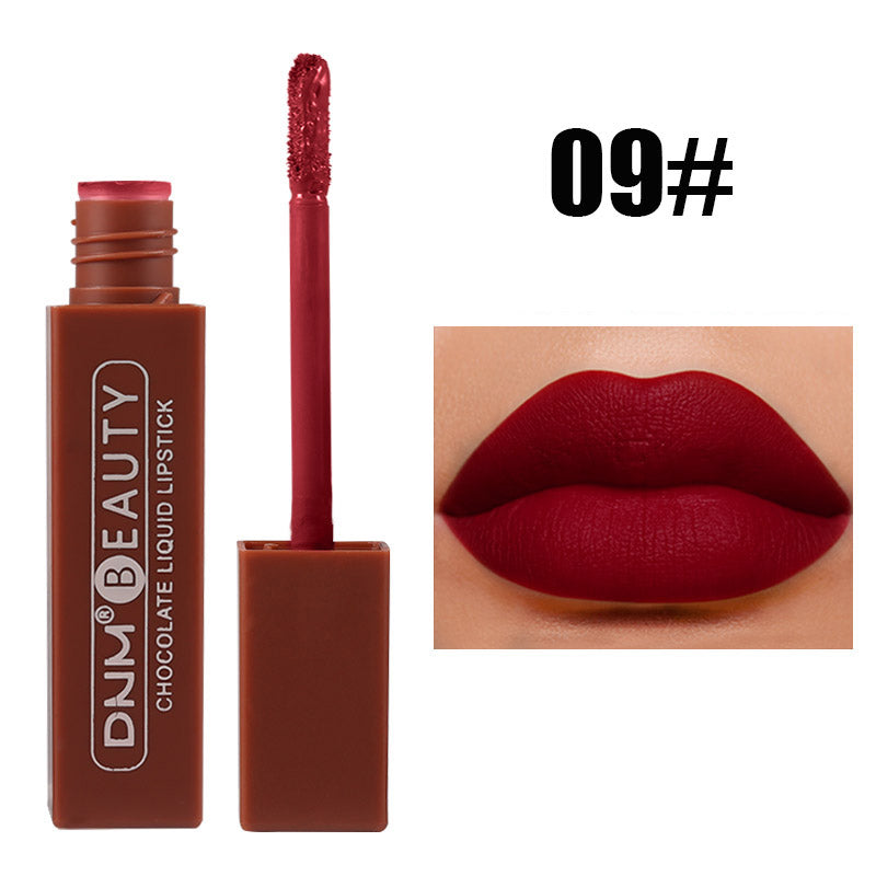 Chocolate Matte Nude Liquid Lipstick Moisture Velvet Dark Red Lip Tint Lasting Non Stain Lipstick Lip Gloss