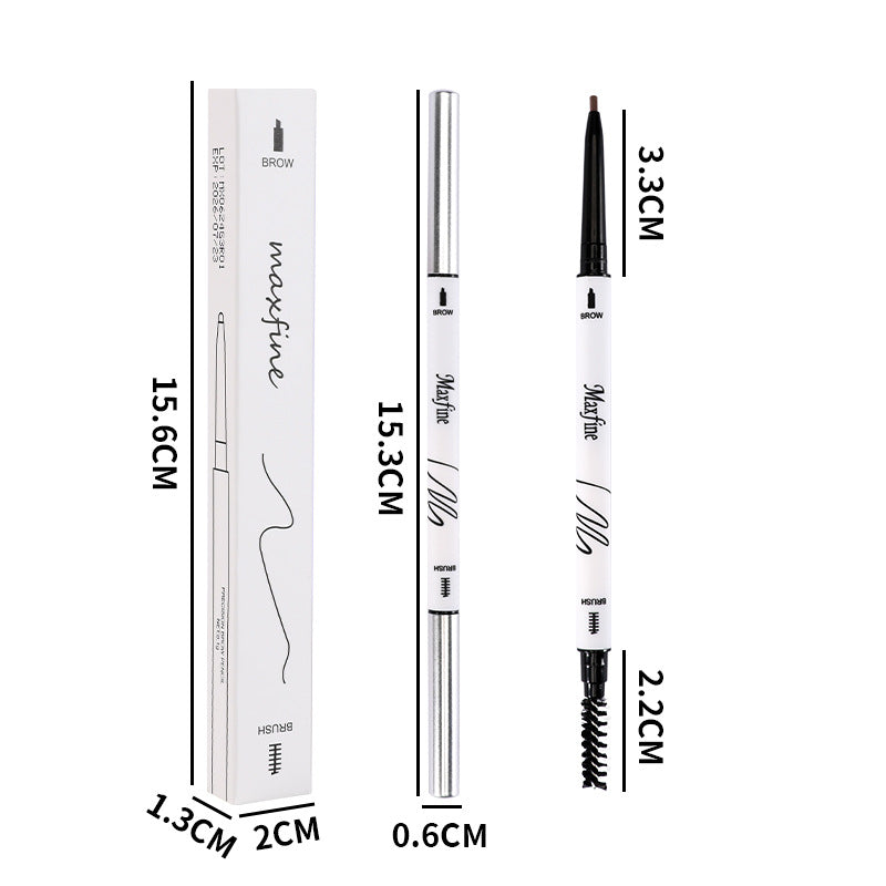 Double Head Fine Tube Eyebrow Pencil High Pigment Waterproof Not Easy To Fade Suitable For Beginners Eye Cosmetics