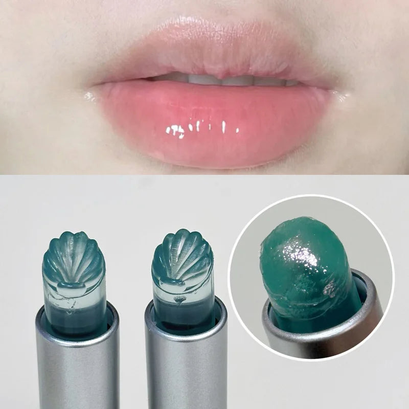 Sea Shell Shaped Lip Balm Clear Blue Moisturizing Lip-Primer Mask Cute Jelly Tinted Lipstick Lighten Lines Plump Lip Care Makeup