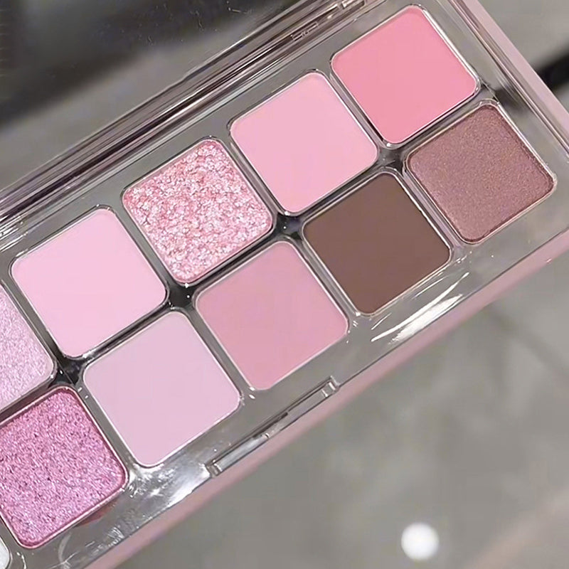 12 Colors Shimmer Matte Eyeshadow Palette Nude Rose Pink Glitter Pigment Eye Shadow Lasting Waterproof Make Up Palette Cosmetics