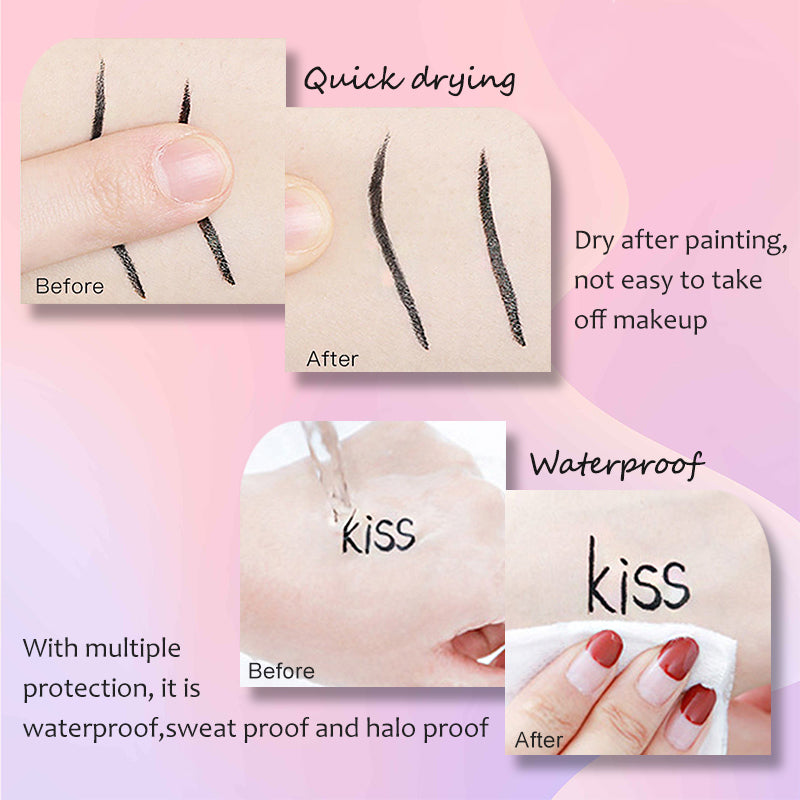 2 Pcs/Box Black Eyeliner Liquid Pencil Cat Eye Wings Eyeliner Stamp Waterproof Quick Drying Long Lasting for Eye Makeups