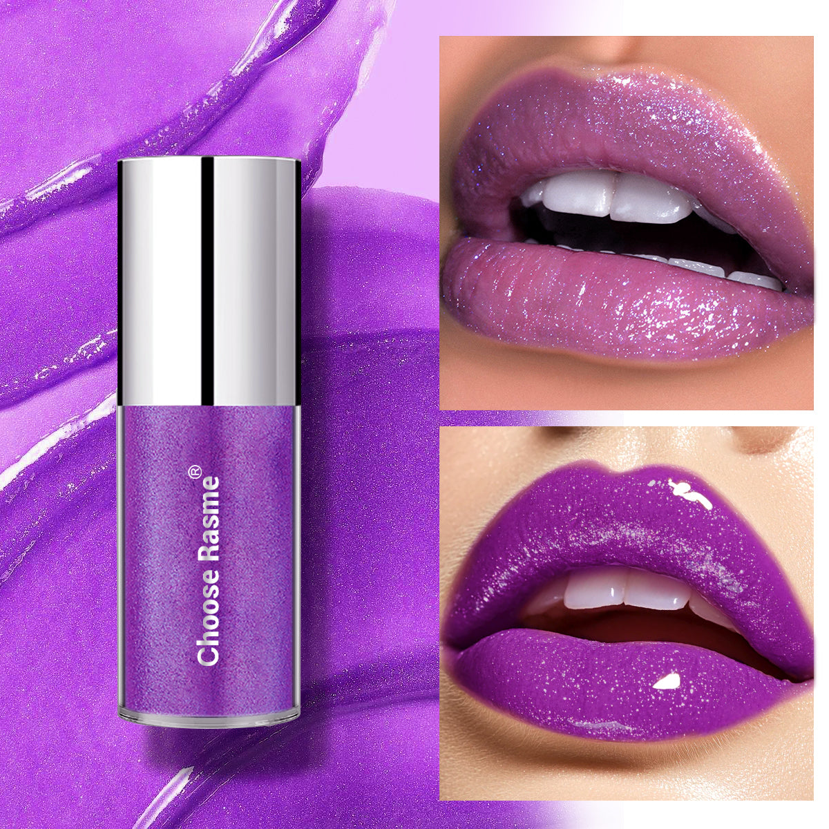 Pearlescent Lip Gloss Lipstick Shining Enchanting Lip Glaze Lasting Ball Party Green Purple