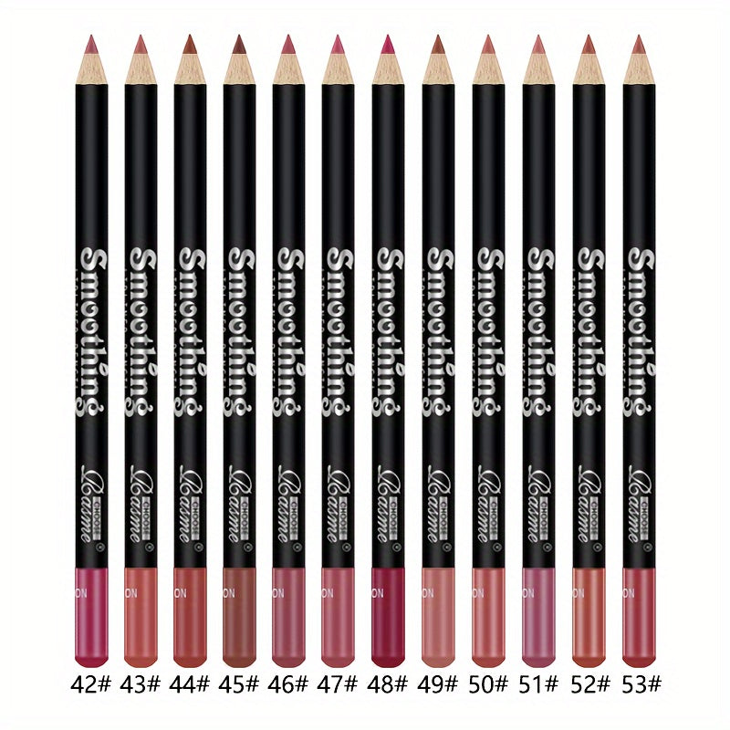 12-color Lip Liner Matte Lipstick Pencil Long-lasting Makeup Lip Liner Valentine gift 12pcs