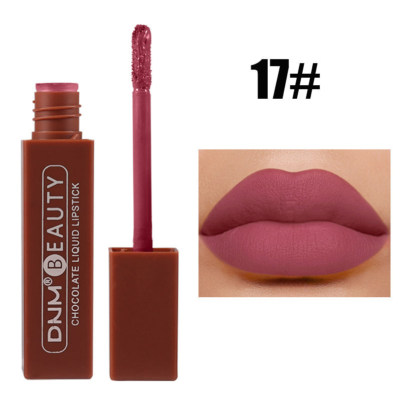 Chocolate Matte Nude Liquid Lipstick Moisture Velvet Dark Red Lip Tint Lasting Non Stain Lipstick Makeup Lip Gloss Tint