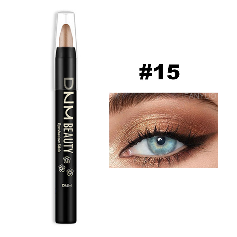 16 Colors Pearlescent Eyeshadow Sticks High Pigmented Eyeshadow Pencil Glitter Waterproof Long-Lasting Non-Smudged