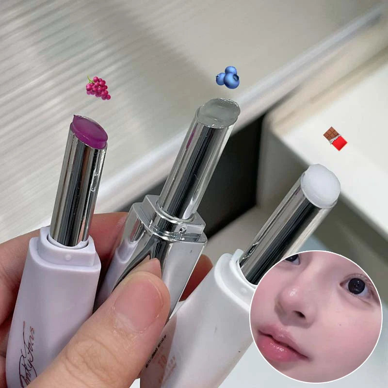 Fruit Grapes Lip Balm Moisturizing Lipstick Transparent Solid Jelly Lip Tint Nude Lipstick Primer Makeup Colorless Lips Care