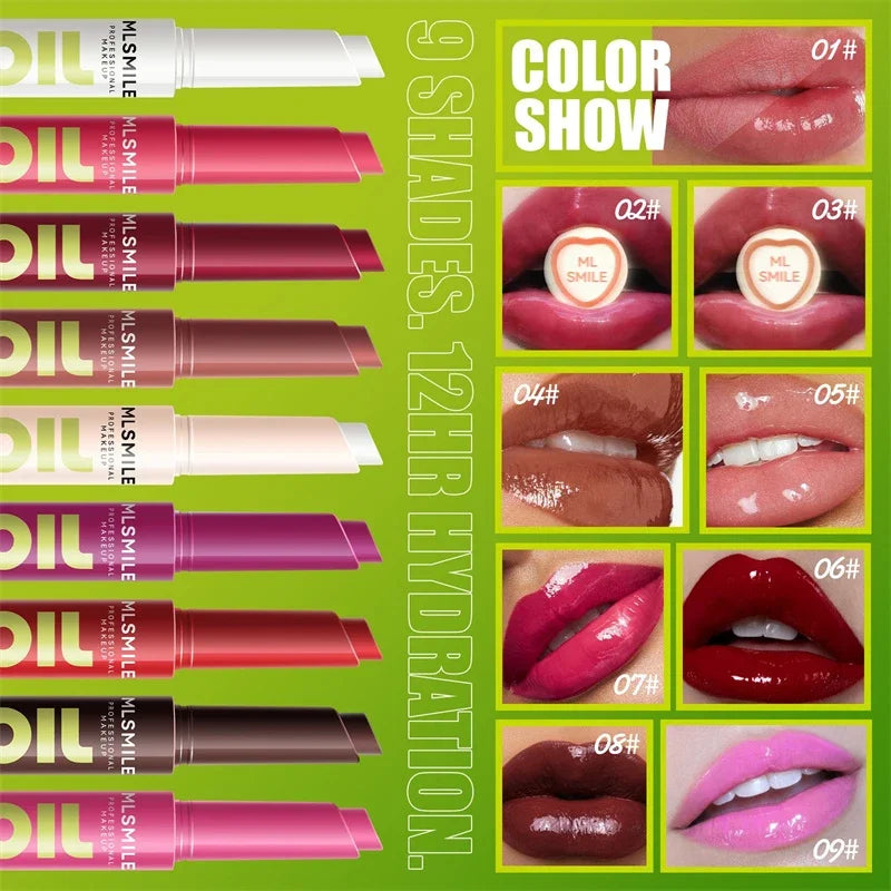 9 Colors Waterproof Long Lasting Press Lipstick Easy To Color Moisturizing Pearl Mirror Solid Lip Gloss Lip Care Cosmetics
