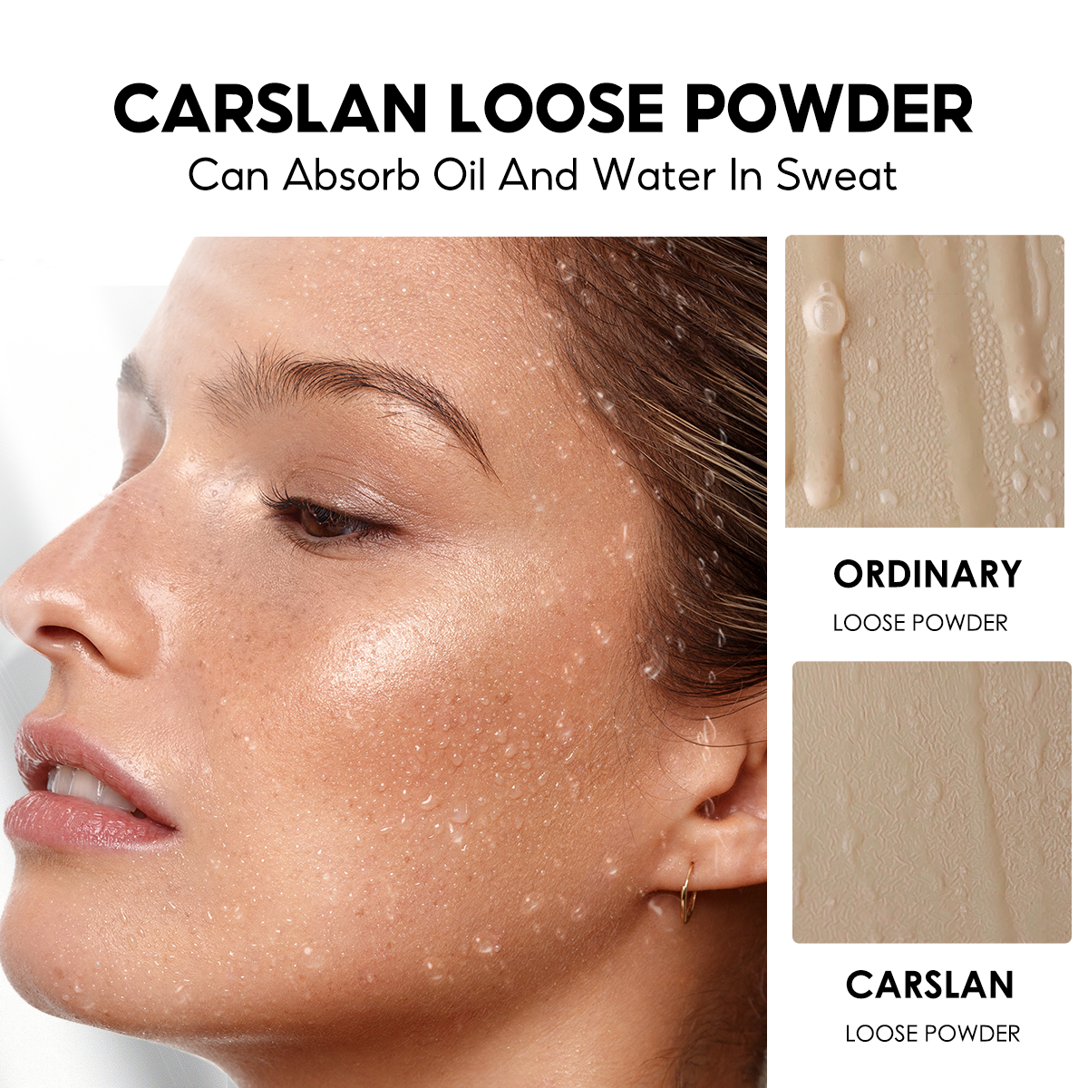 Black Magnetic Translucent Loose Setting Powder Makeup Waterproof Long Lasting Matte Oil Control Finishing Face Powder