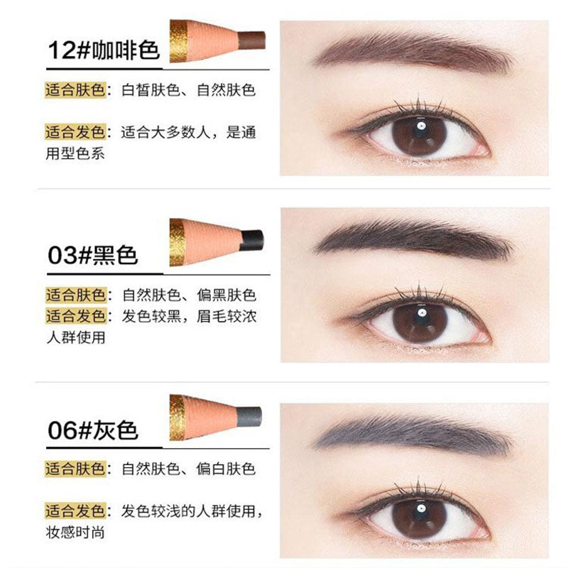 12Pcs/set Eyebrow Pencil Cosmetics for Makeup Tint Waterproof Microblading Pen Long Lasting Waterproof Blonde Brown Eye Brow