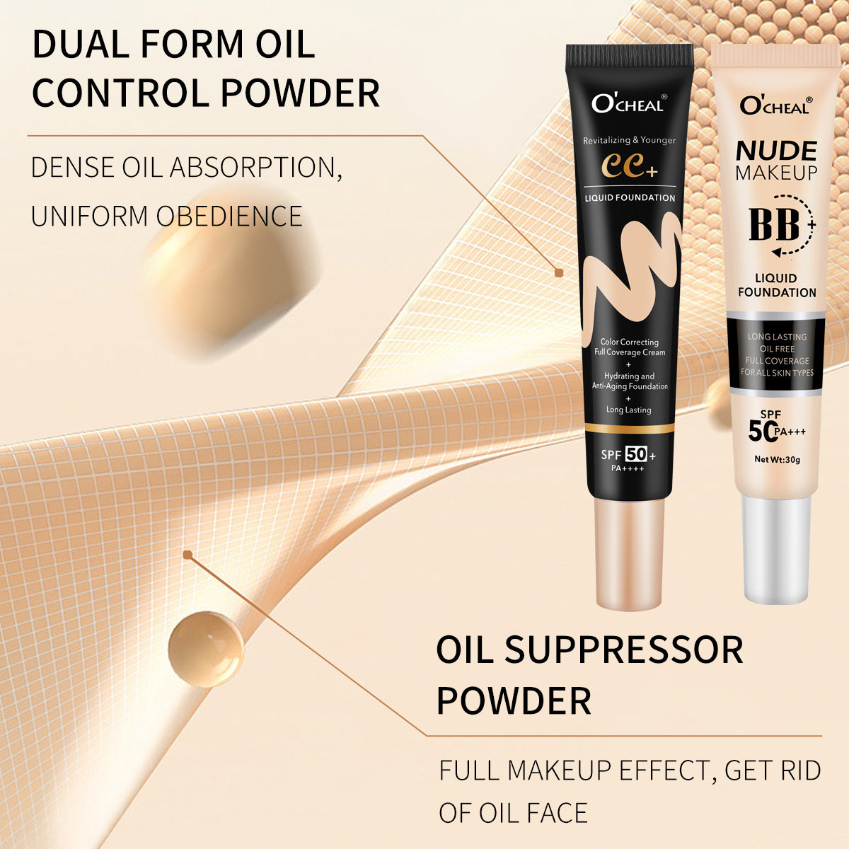 BB Cream Face Full Concealer Brighten Makeup Base CC Cream Longlasting Liquid Foundation Cream for Waterproof Face High Coverage
