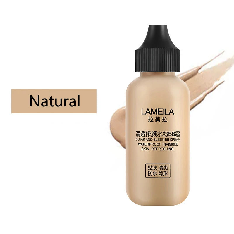 3Colors High Coverage Concealer Face Liquid Foundation Makeup Waterproof Base Cream Brighten Whitening Matte Foundation Cosmetic