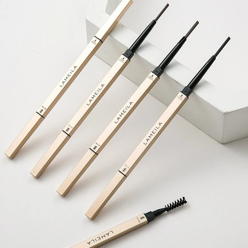5 Color Waterproof Matte Eyebrow Pen Makeup Double Head Long Lasting Brown Non-Smudged Eye Brow Pencil Tint with Brush Cosmetics