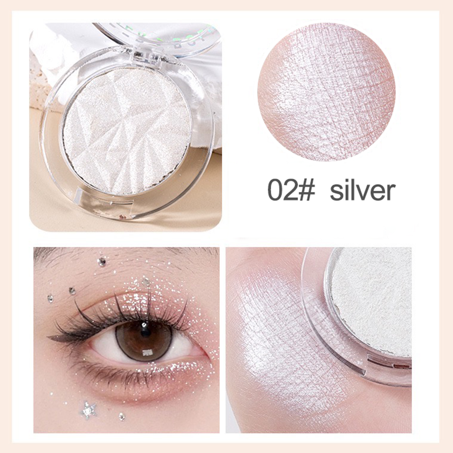 Shimmer Diamond Glow Highlighter 2-Color Palette – Brighten & Contour, Radiant Skin, Natural Glow for Festival & Daily Makeup