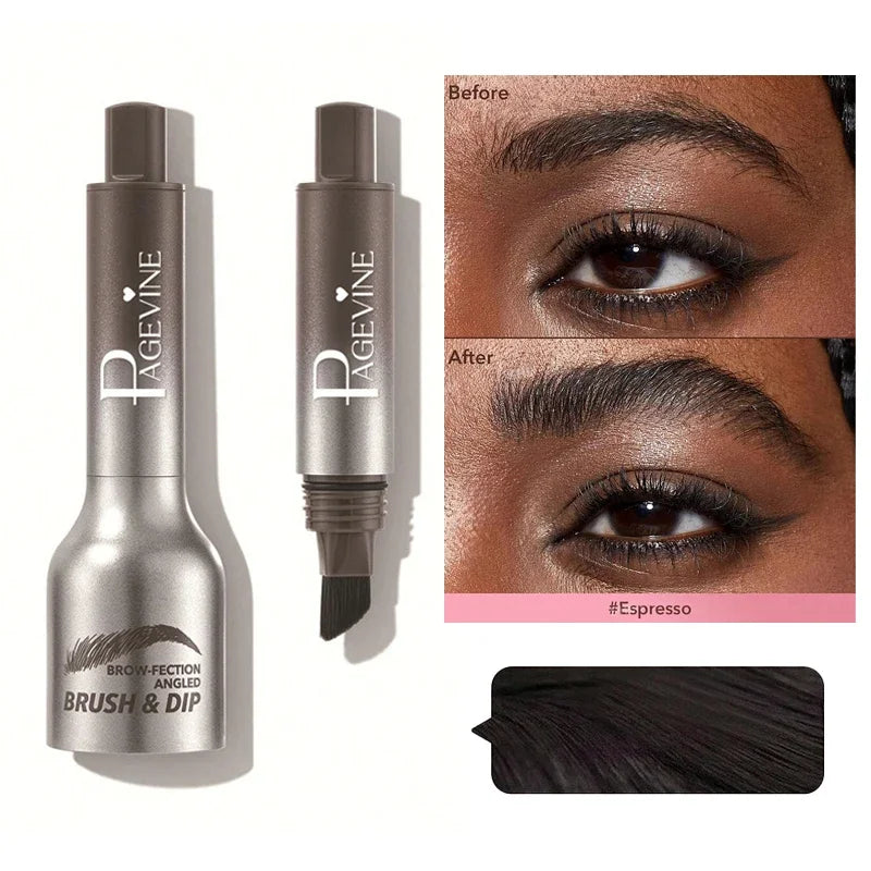 Square Brush Eyebrow Cream Waterproof Velvet Wild Eyebrow Tint Pen Eyebrow Cream Lasting Color Rendering 3D Makeup Wild Eye Brow