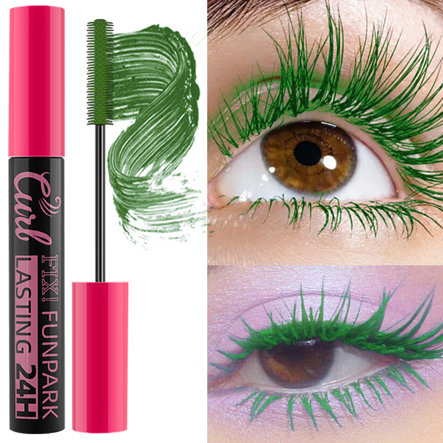 9 Color Mascara Thick Curl Waterproof Natural Eyelash Long Lasting Blue White Green Pink Black Eye Makeup Korean cosmetics