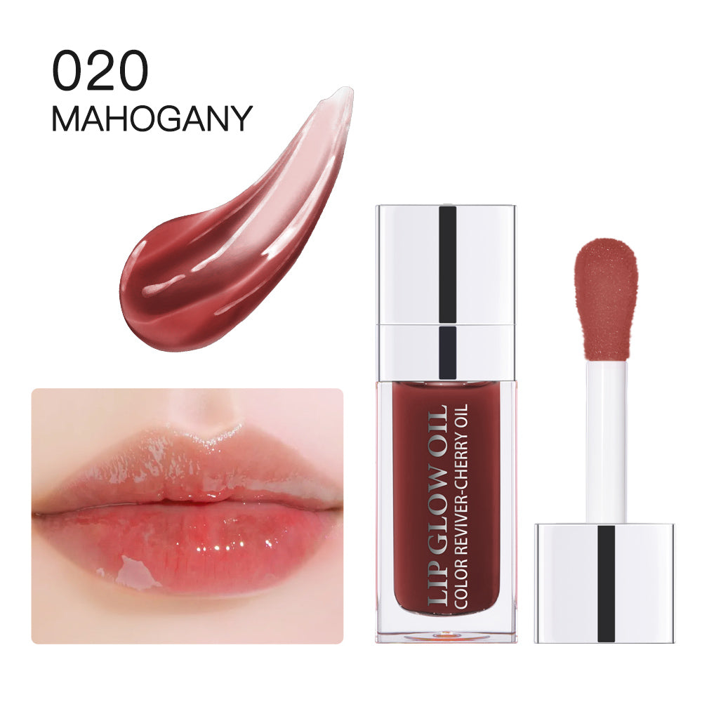 Moisturizing Mirror Lip Glaze Dark Red Brown Non Greasy Water Light Lip Gloss Long-Lasting Non-stick Cup Lightly Liquid
