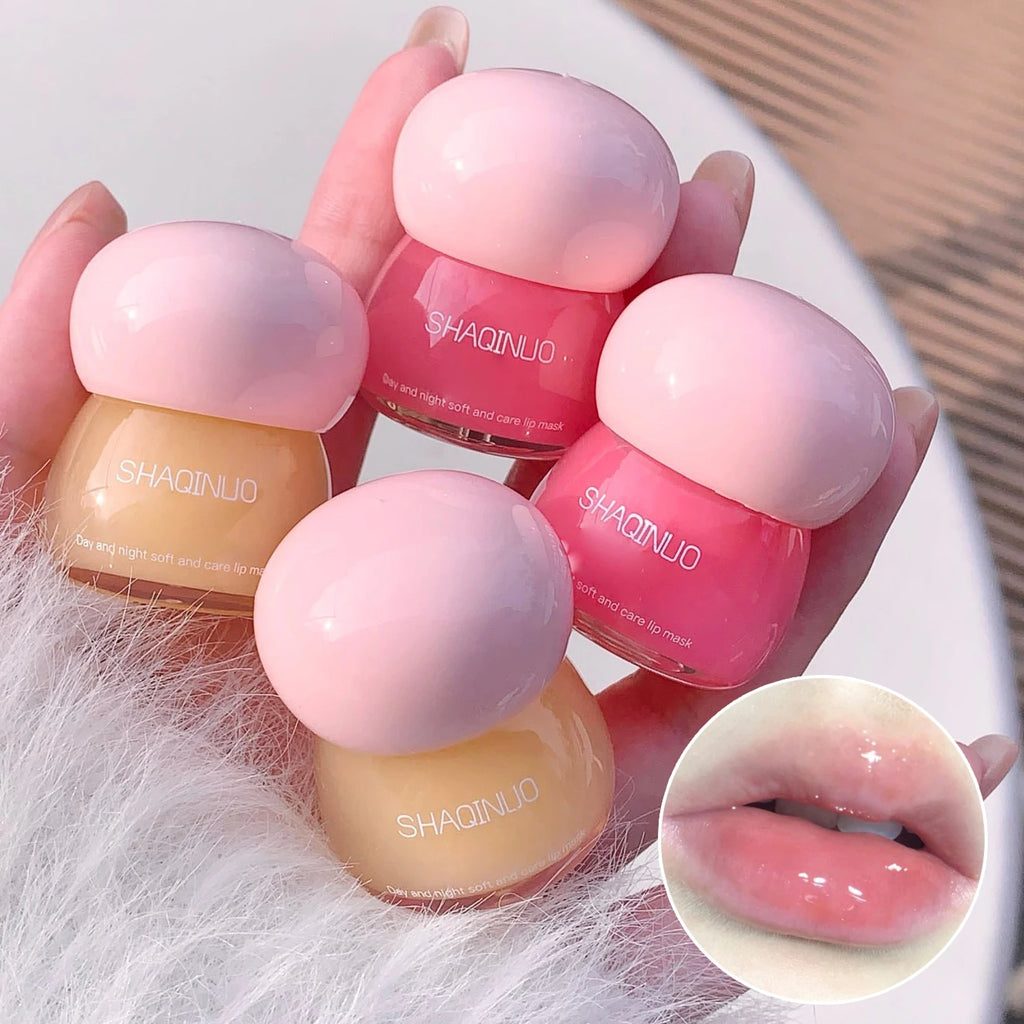 1/2Pc Lightweight Lip Mask Fruit Lip Balm Lasting Moisturizing Clear Lips Oil Non-sticky Lips Care Serum Primer Lip Gloss Makeup