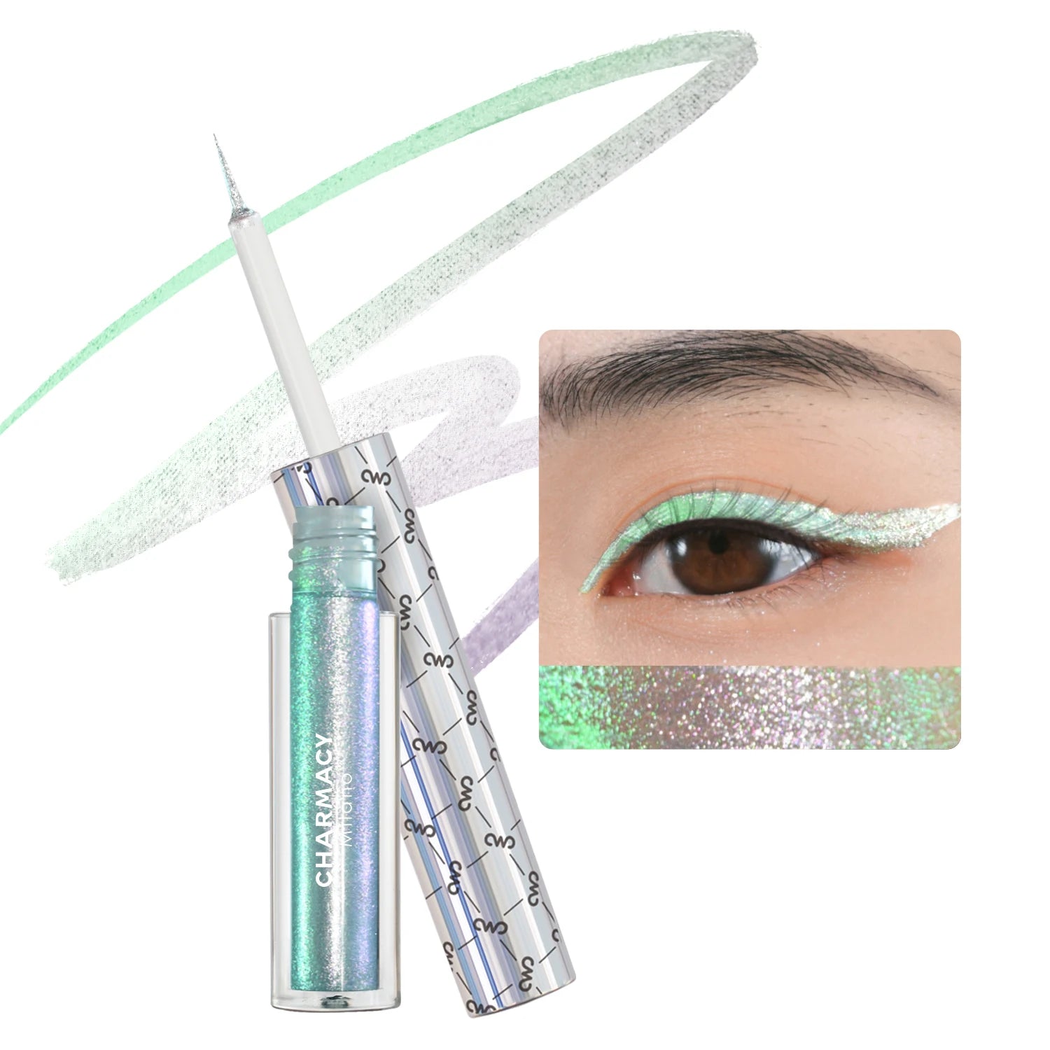 New Color Duochrome Glitter Liquid Eyeliner Waterproof Long-lasting Ultra-Fine Tip Smudge-proof Eye Liner Makeup