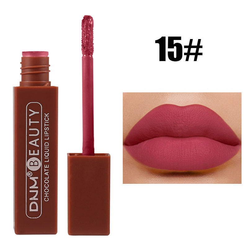 Chocolate Matte Nude Liquid Lipstick Moisture Velvet Dark Red Lip Tint Lasting Non Stain Lipstick Lip Gloss