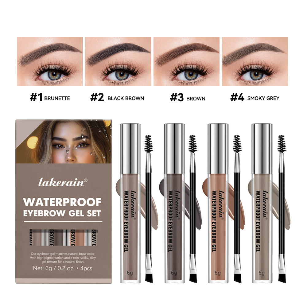 Waterproof Eyebrow Gel for Long Lasting Highly Tinted Liquid Eye Brow Makeup Sweatproof Natural Black Brown