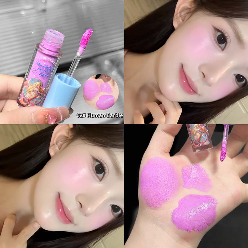 Pink Purple Soft Cream Blush Makeup Velvet Mousse Liquid Blusher Apricot Cheek Tint Rouge Cream Matte Natural Smooth Blush Stick