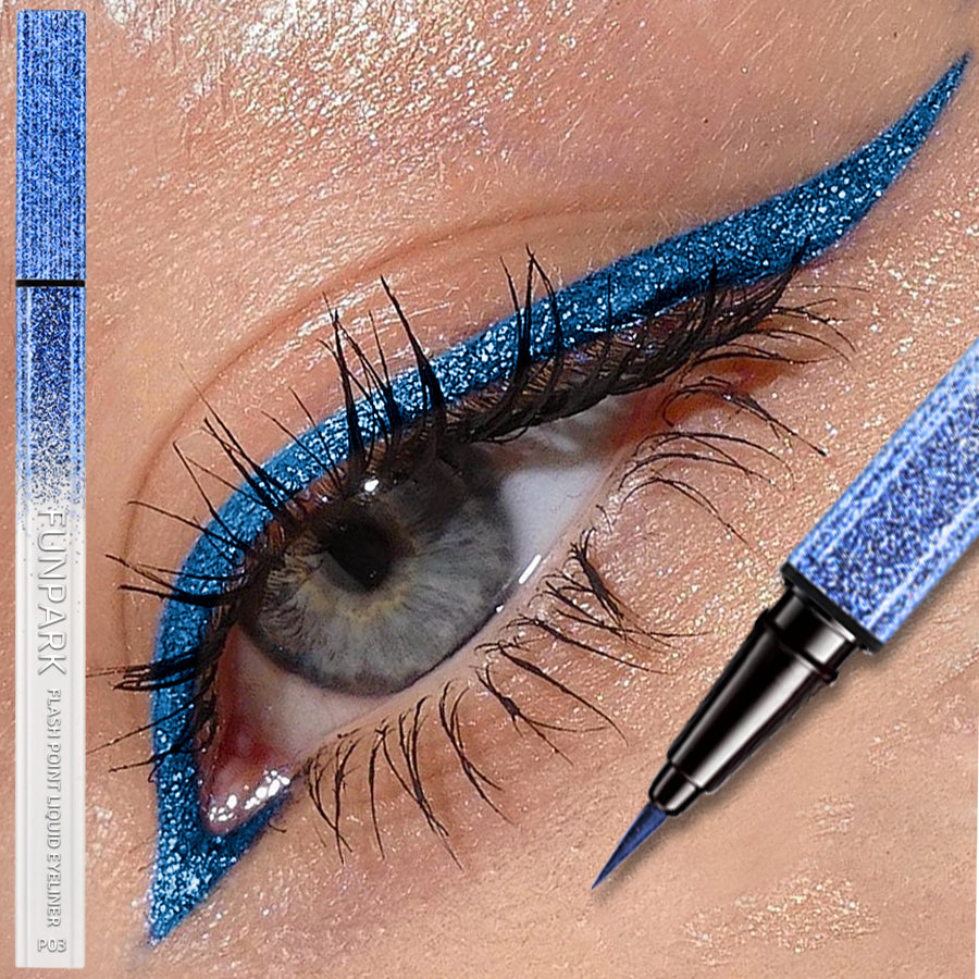 6 Color Diamond Shiny Eye Liner Eyeshadow Waterproof Quick-dry Silver Gold Metellic Pearlescent Liquid Eyeliner Makeup Gilfts