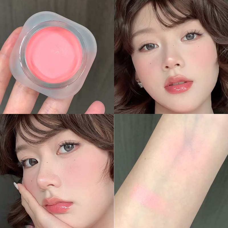 Chestnut Red Blush Cream Makeup Cheek Rouge Rose Brown Mud Palette Waterproof Monochrome Brighten Facial Delicate Moisture Blush