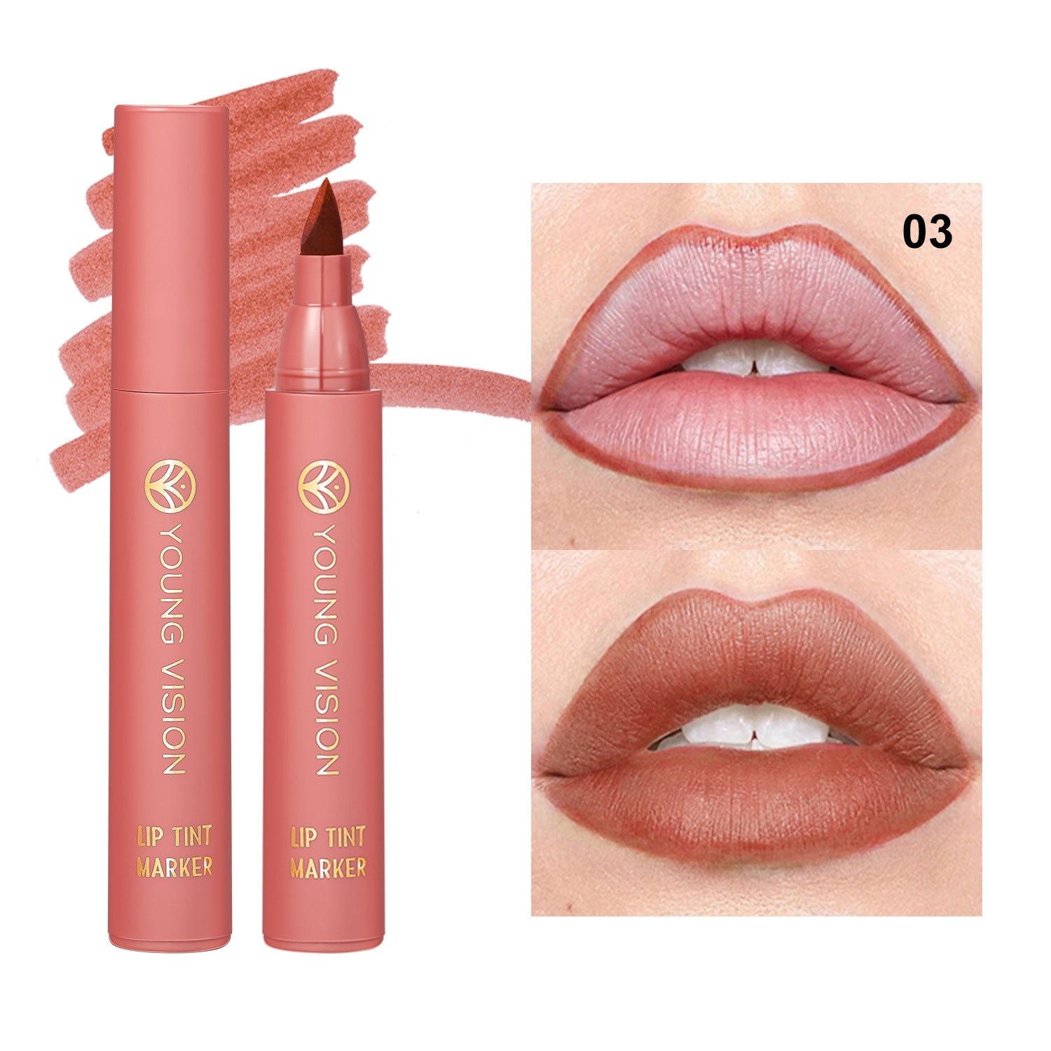 Matte Lipstick Lip Dye Pen Lipliner Waterproof Lasting Sexy Matte Lip Liner Contour Pen Lipgloss Makeup Non-Stick Cup Cosmetics
