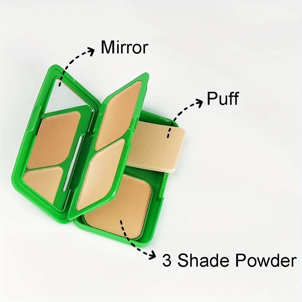 3-in-1 Double-Layer Aloe Vera Matte Powder Foundation Waterproof Sweatproof Long-Lasting Oil Control for Summer Makeup Set