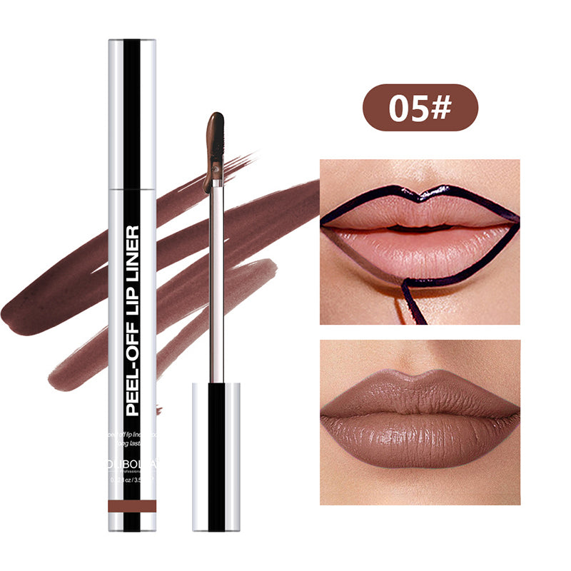 Lip Liner Waterproof Peel Off Tattoo Lip Gloss Waterproof Long Lasting Matte Lip Tint Brown Contour Tear-off Lips Stain