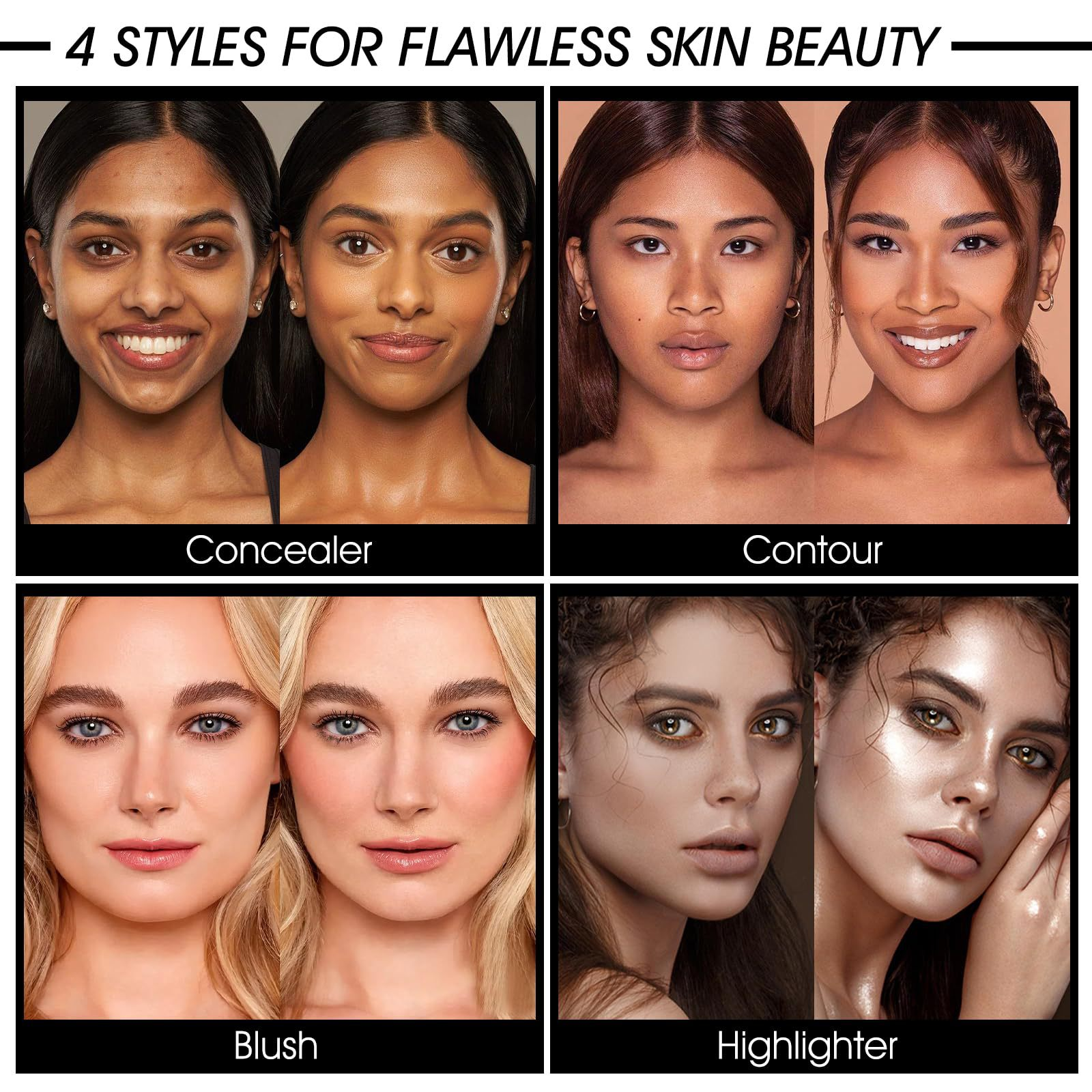 12-Color Iron Box Concealer Blush Palette Matte Highlighter Contour Makeup Palette Creamy All-in-one Palette Face Cosmetics