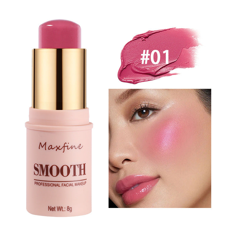 Smooth Blush Stick Naturally Saturated Long-lasting Waterproof Easy to Wear Matte Blush 3 in 1 Makeup Used On Lips Eyes Cheeks