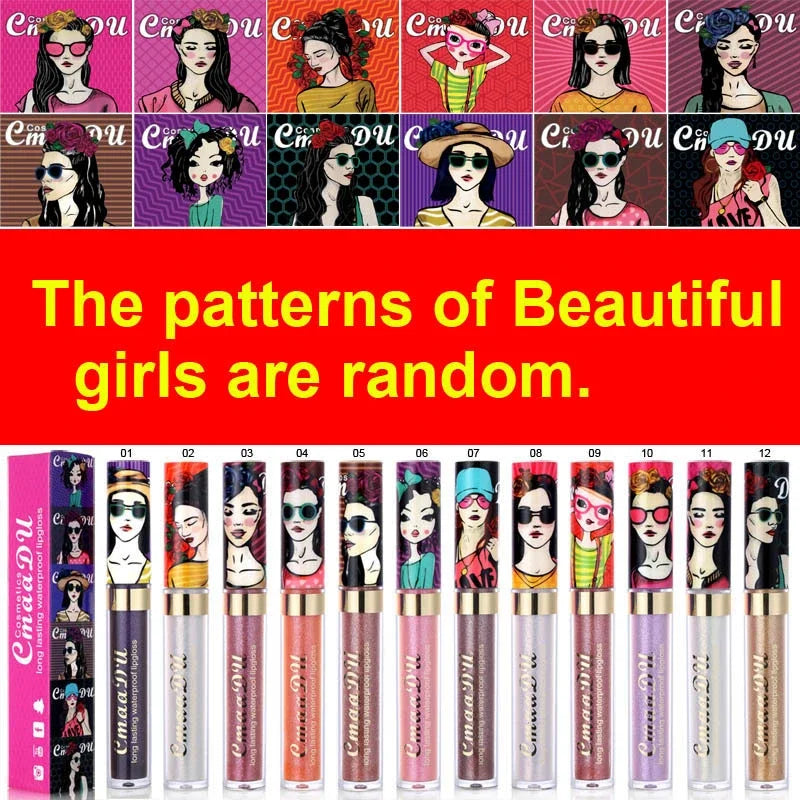 shimmer lip gloss diamond glitter lip tint waterproof long lasting 12 color gold flash liquid lipstick makeup