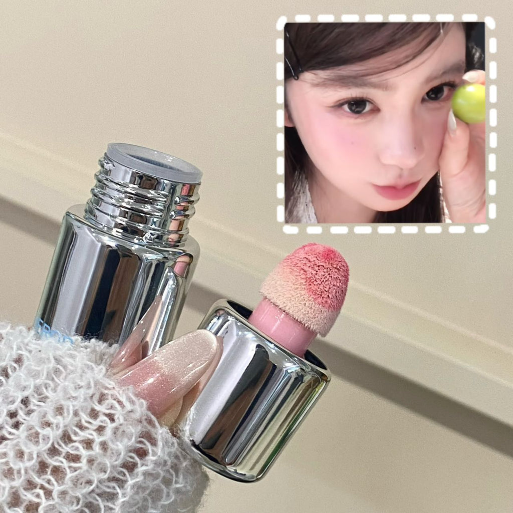 Low Saturation Matte Liquid Blush Water Light Cheek Cream Smooth Blush Big Sponge Brush Head Easy To Apply Natural Rouge Makeup