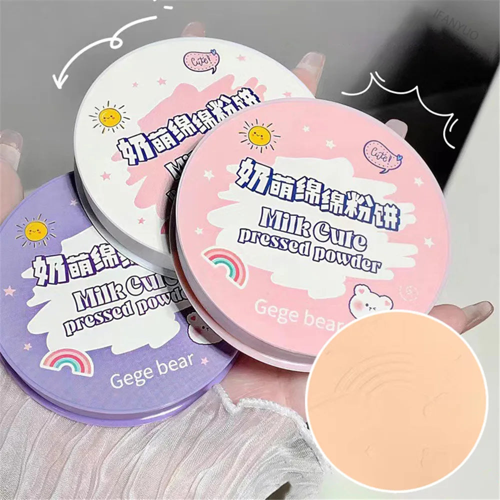 Oil Control Loose Powder Lasting Cute Pressed Powder Waterproof Brightening Concealer Light Breathable Dual-use Face Cosmetics
