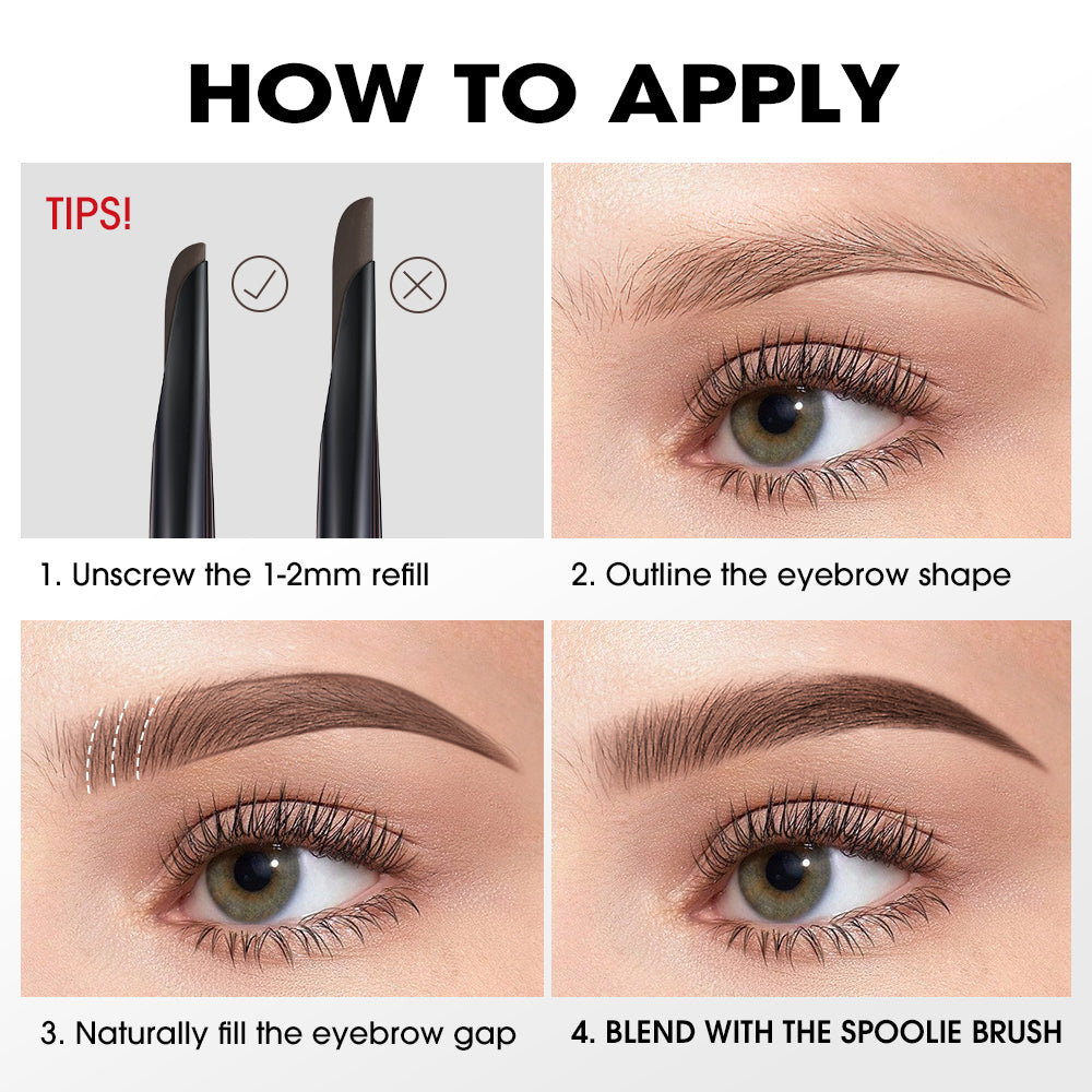 Machete Eyebrow Pencil Waterproof Natural Long Lasting Smooth Fill Fluff Blendable High Pigment Brow Pencil Eye Makeup