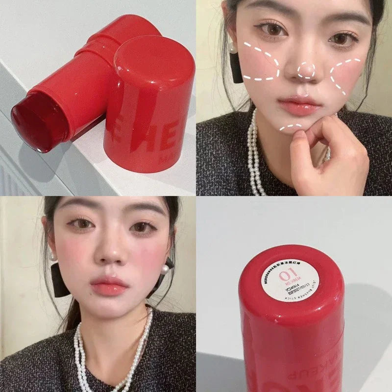 Fruit Jelly Blush Stick Strawberry Rose Tint Cheek Color Brighten Lips and Cheeks Rouge Lasting Waterproof Makeup Blusher Sticks