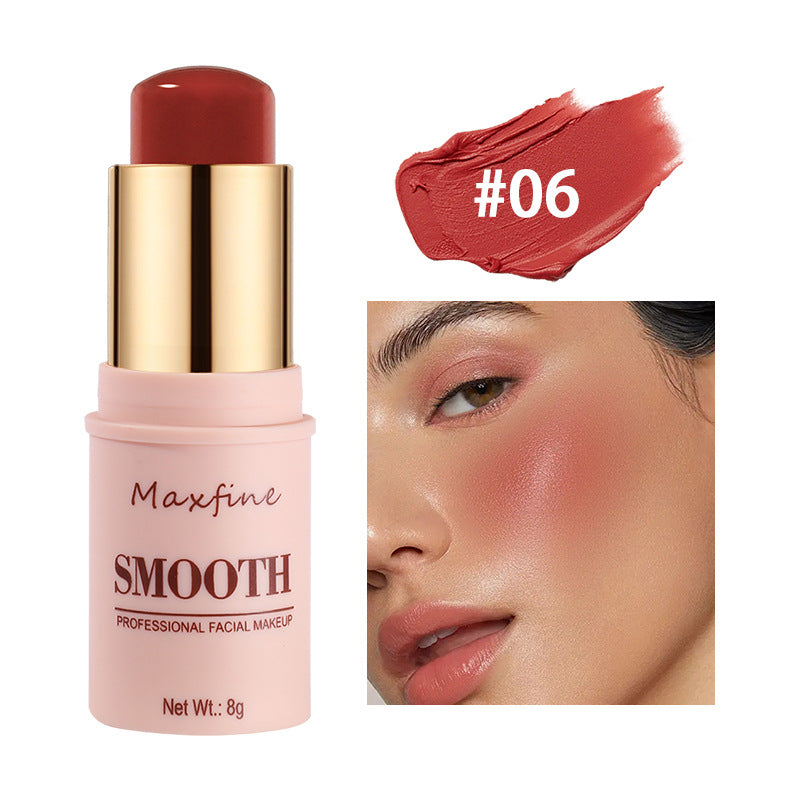 Smooth Blush Stick Naturally Saturated Long-lasting Waterproof Easy to Wear Matte Blush 3 in 1 Makeup Used On Lips Eyes Cheeks