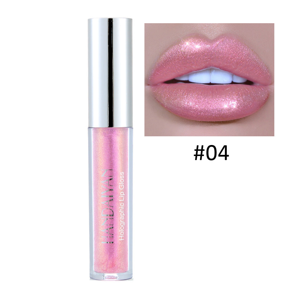 6 Colors Laser Holographic Lip Gloss Liquid Lipstick Mermaid Pigment Longlasting Glitter Lipgloss Waterproof Metallic Lip Makeup