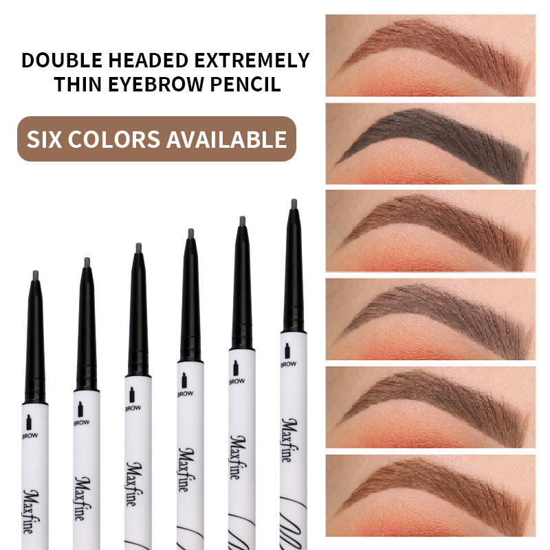 Double Head Fine Tube Eyebrow Pencil High Pigment Waterproof Not Easy To Fade Suitable For Beginners Eye Cosmetics