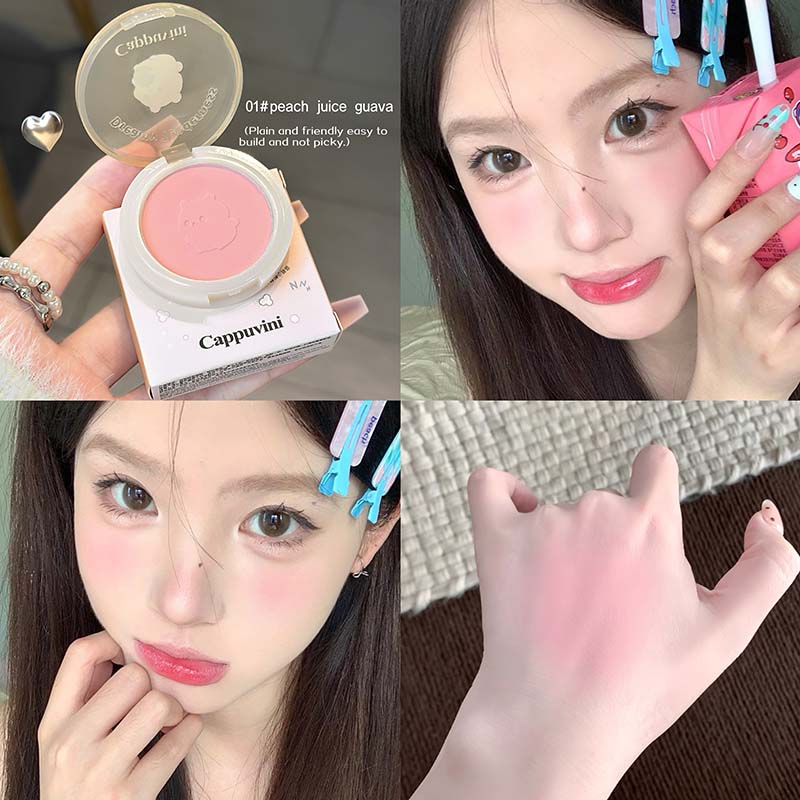 Monochrome Color Blush Matte Makeup Effect Natural Easy to Color Single Blush Pink Rouge