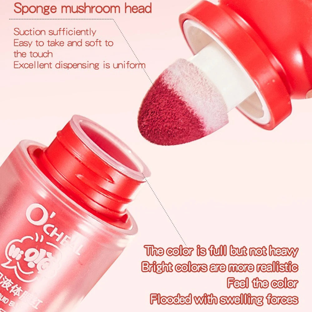 Natural Look Long-Lasting Liquid Blusher Easy Color Lip & Cheek Stick/Blush Eyeshadow Compact & Portablefor Daily Makeup