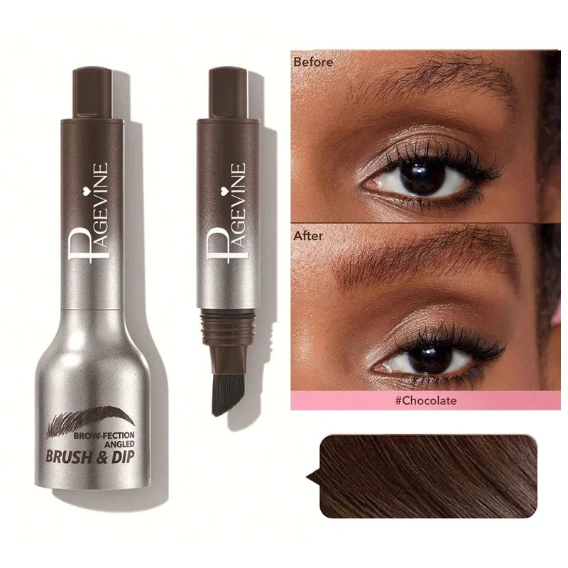 Square Brush Eyebrow Cream Waterproof Velvet Wild Eyebrow Tint Pen Eyebrow Cream Lasting Color Rendering 3D Makeup Wild Eye Brow