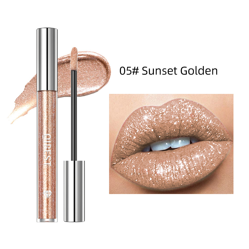 6 Colors Sparkling Liquid Lipstick Lip Gloss Moisturizing Long-Lasting Makeup Gray Diamond Waterproof Lip Tint Cosmetics