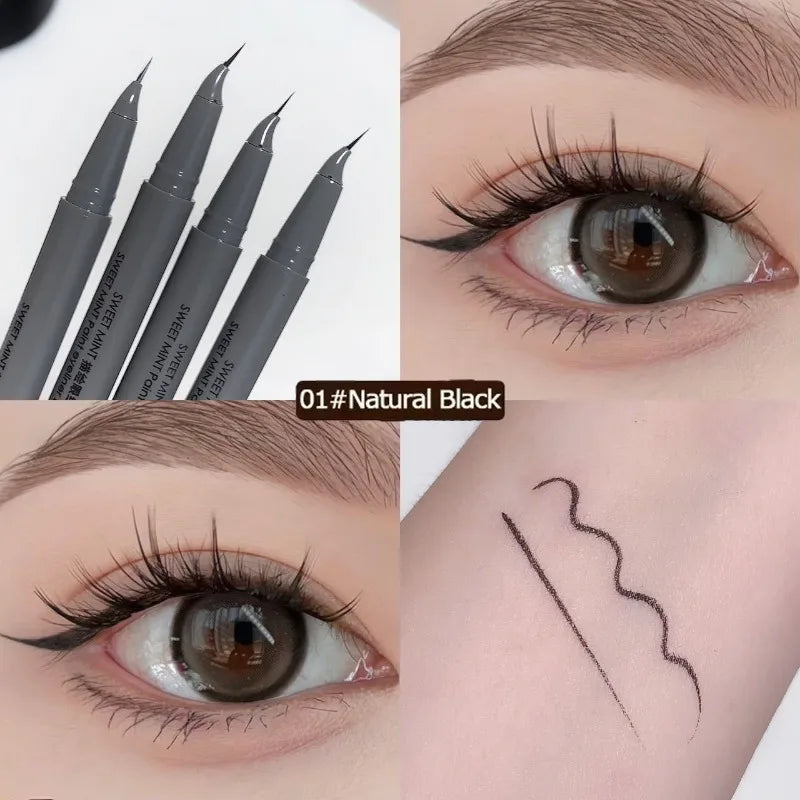 Ultra-fine Matte Liquid Eyeliner Pencil Waterproof Quick Drying Black Brown Lying Silkworm Lower Eyelash Eye Makeup Eyeliner 1pc