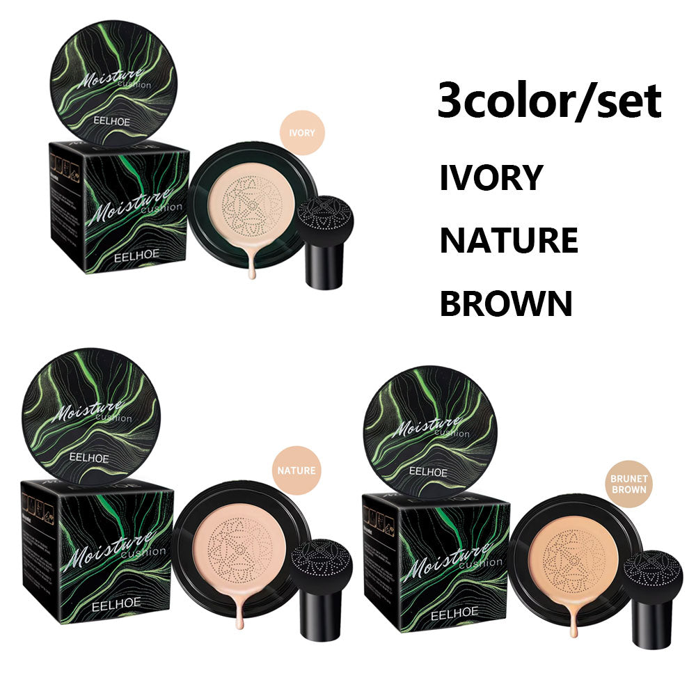 3color/set Mushroom Head Air Cushion BB Cream Oil-control Hides Facial blemishes Moisturizing Nude Foundation Concealer