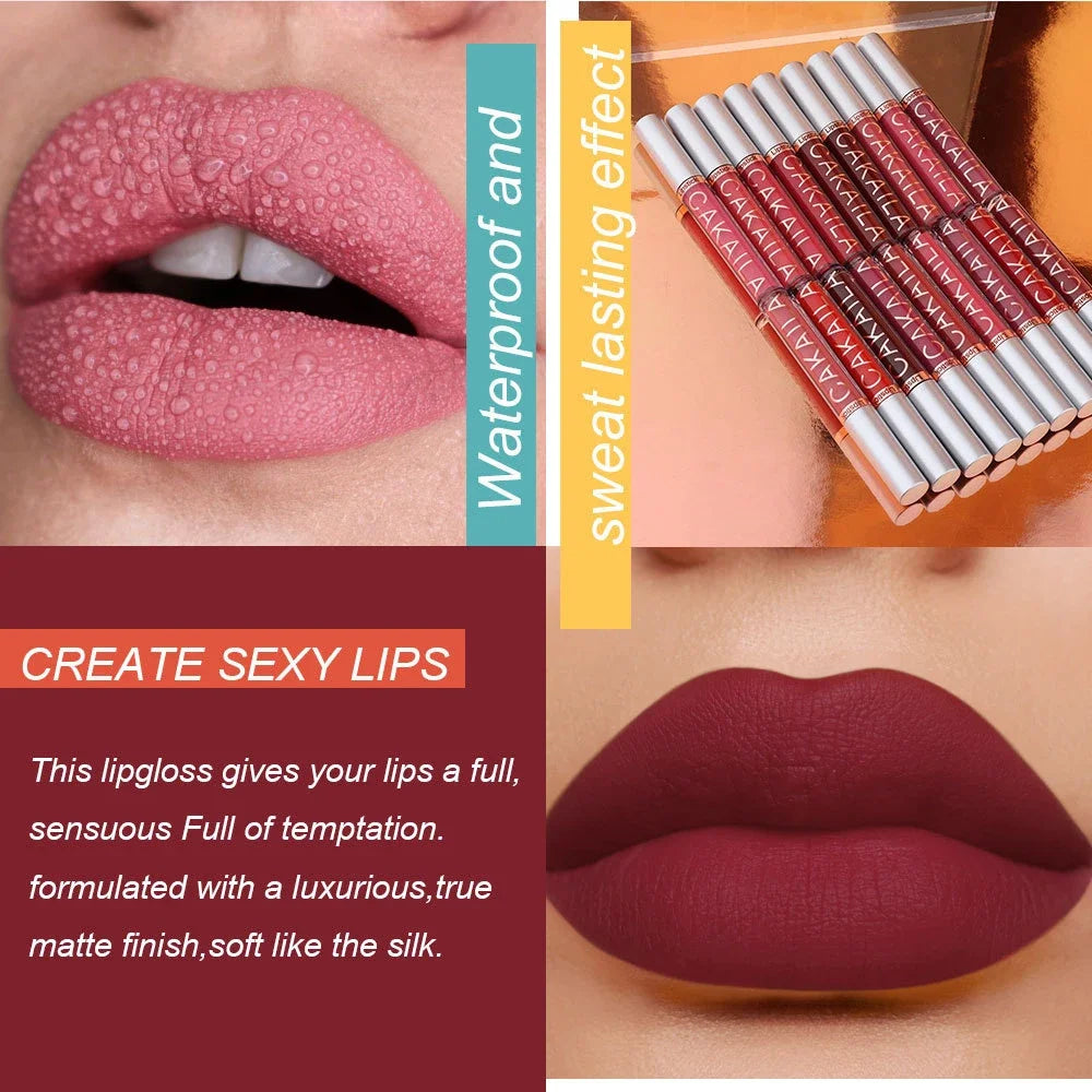 Matte Velvet Lip Glaze Waterproof Long Lasting Not EasyTo Fade Lip Gloss Silky Smooth Lipstick Makeup Sexy Women Lip Balm 