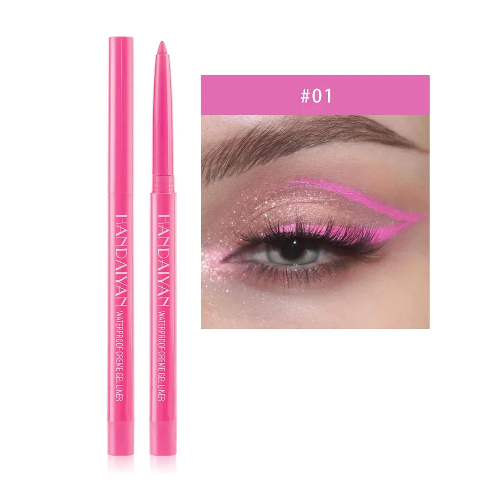 Matte Colorful Eye Liner Pen Cream 20 Colors Eyeliner Gel Pencils Option Easy To Wear Make Up Cosmetics White Yellow Blue Purple